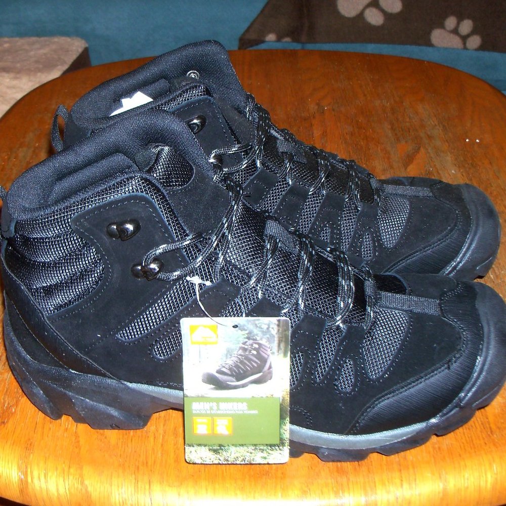 NWT Ozark Trail Men's Black Hiking High Top Shoes